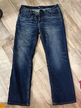 BKE Men's Dark Indigo Straight Leg Jeans